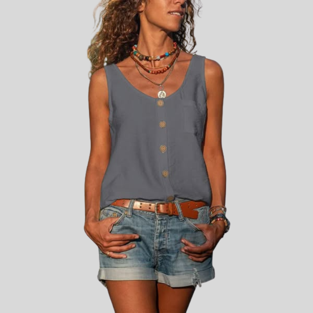 Françoise™ - Stilren Ärmlös Sommertopp