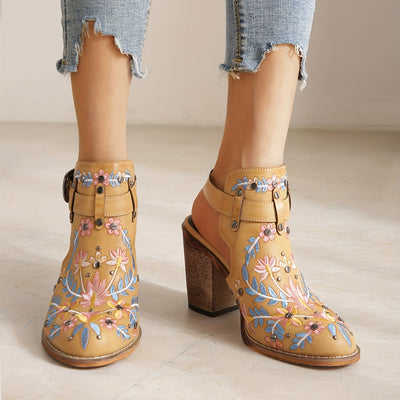 Rosine | Vintage Floral Ankle Boots
