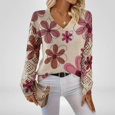 Luana | Floral Knit Sweater