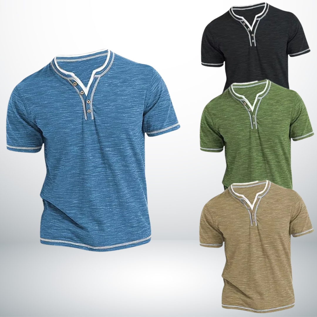 Sören™ - Tidlös & Stilren V-ringad Skjorta