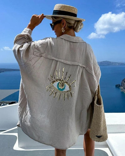 Blakely | Sequin and Pearl Casual Shirt