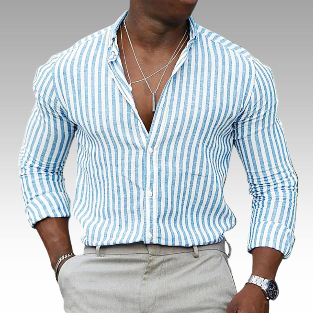 Timo™ - Randig Skjorta för Män – Snygg & Självsäker