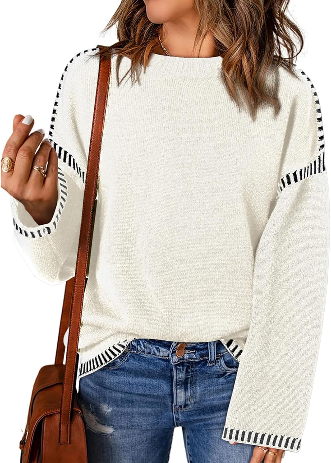 ELVANIA - ÖVERSIZE STICKAD DAMTRÖJA