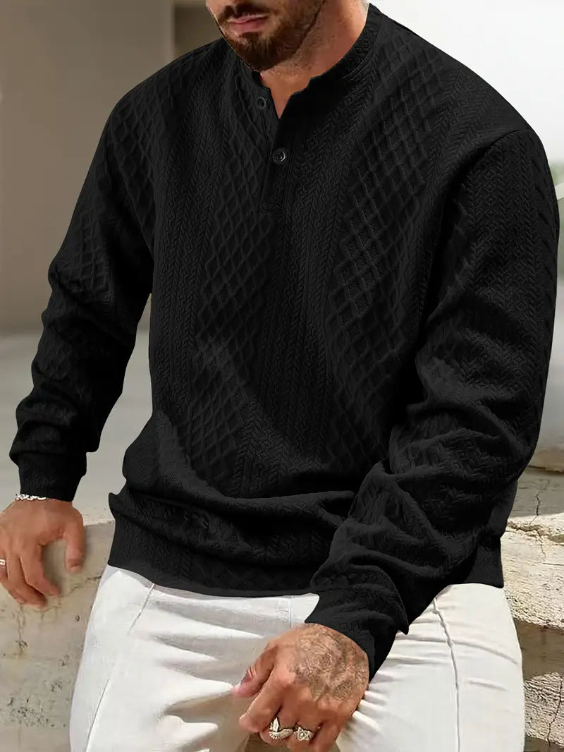 HARALD - LÅNGÄRMAD TRÖJA MED GEOMETRISKT MÖNSTER