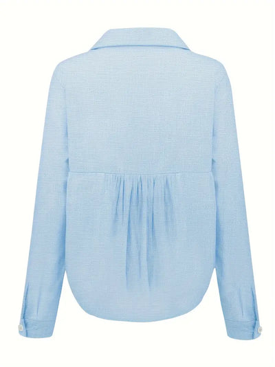 Tatiana™ – Tidlös Linneblus med Knappar för Vår & Sommar