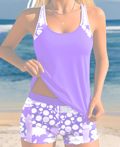 Galilea™ - Tvådelad Baddräkt med Bekväm Passform och Blommig Strandstil