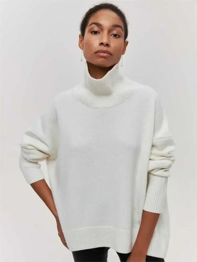 MAEVA – HÖGHALSAD STICKAD PULLOVER TRÖJA