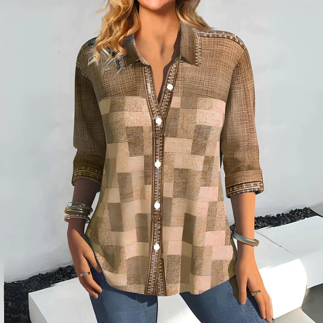 Harlow | Classic Checkered Blouse
